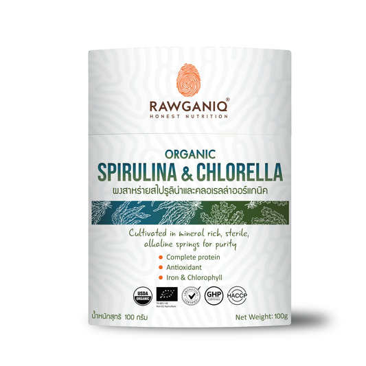 RAWGANIQ Organic Spirulina & Chlorella 100g