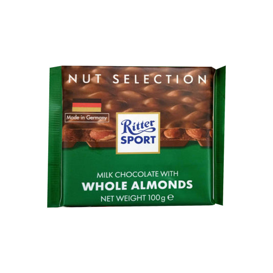 RITTER SPORT Milk Chocolate with Whole Almonds 100g
