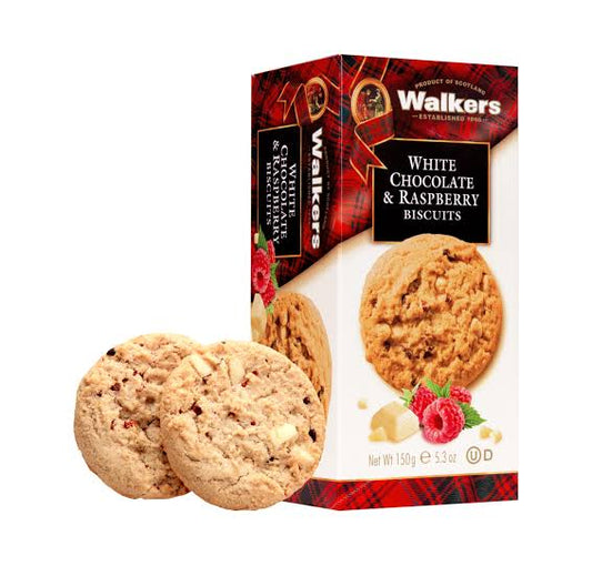 WALKERS White Chocolate & Raspberry Biscuits 150g